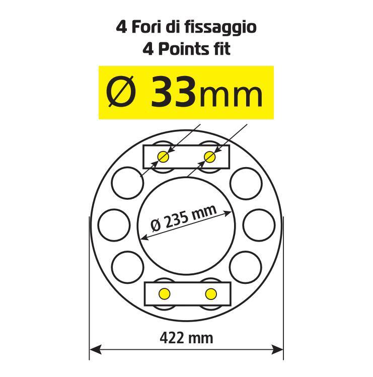 Anello coprimozzo in acciaio inox, per cerchi in lega