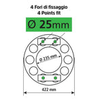 Anello coprimozzo in acciaio inox, per cerchi in acciaio
