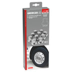 American, Set 10 copribulloni testa piatta in acciaio inox - Ø 32 mm - Cromo
