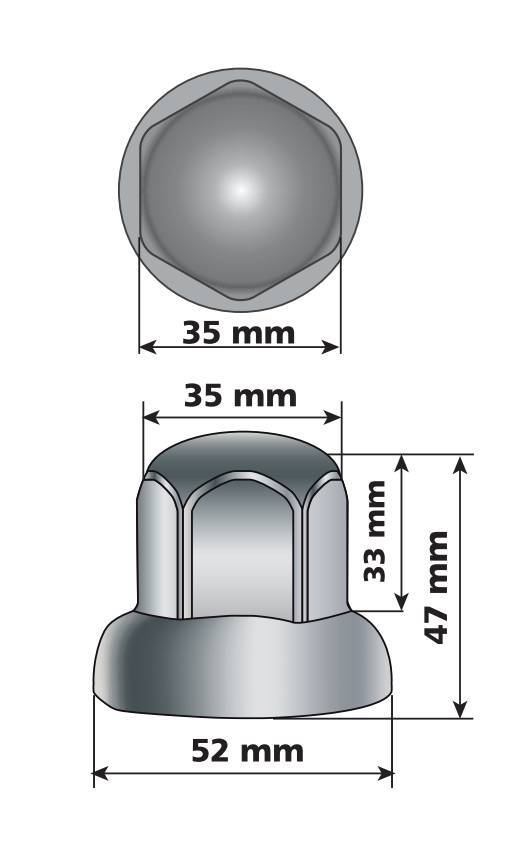 Dome, Set 500 copribulloni testa tonda in acciaio inox - Ø 32 mm - Cromo