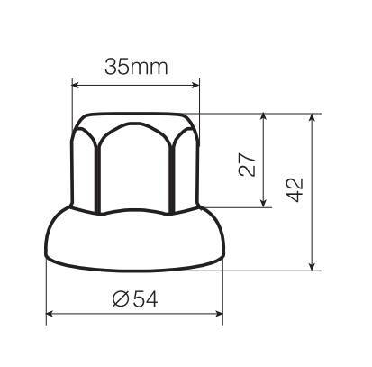 American, Set 500 copribulloni testa piatta in acciaio inox - Ø 33 mm - Cromo