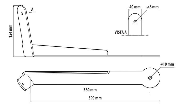 Staffa per antenna CB - Attacco su visiera parasole - compatibile per Scania R Serie 5 (03/04>08/09) - Scania R Serie 6 (09/09>08/13) - Scania R Serie 6 - Streamline (09/13>12/17)