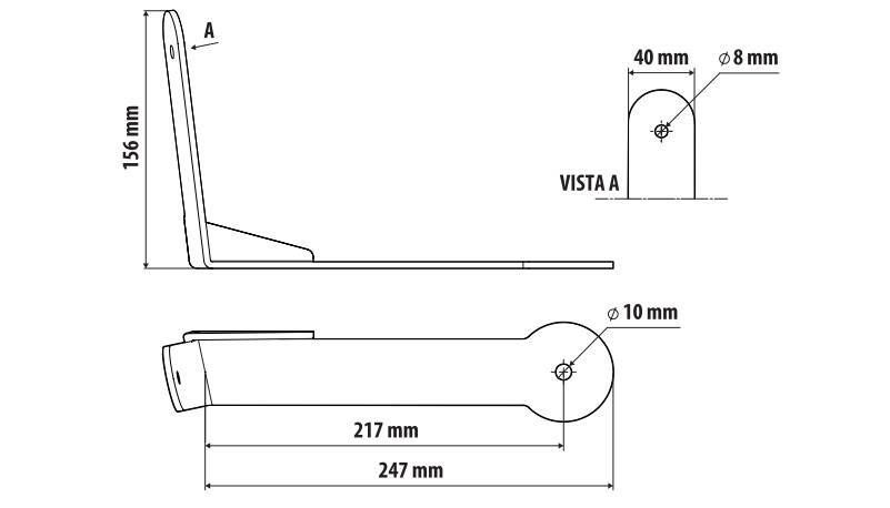 Staffa per antenna CB - Attacco su visiera parasole - compatibile per Scania R Serie 5 (03/04>08/09) - Scania R Serie 6 (09/09>08/13) - Scania R Serie 6 - Streamline (09/13>12/17)