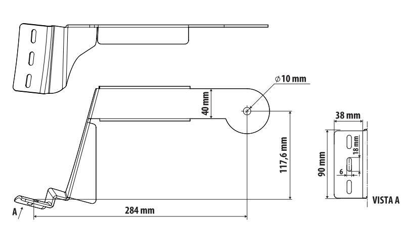 Staffa per antenna CB - Attacco montante - compatibile per Daf XF 105 (02/04>12/14) - Daf XF 106 (10/12>05/21)