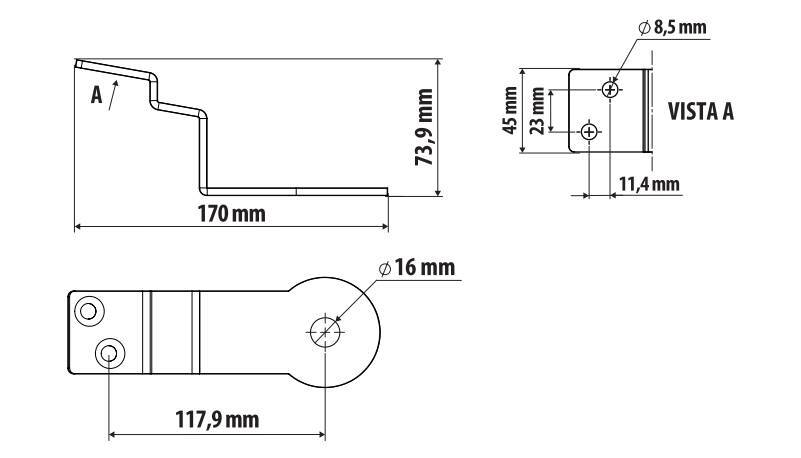 Staffa per antenna CB - Attacco montante - compatibile per Man TGA (03/99>05/10) - Man TGL (05/05>10/21) - Man TGM (10/05>10/21) - Man TGS (09/07>10/21) - Man TGX (09/07>10/21) - Man TGL (11/21>) - Man TGM (11/21>) - Man TGS (11/21>) - Man TGX (11/21>)
