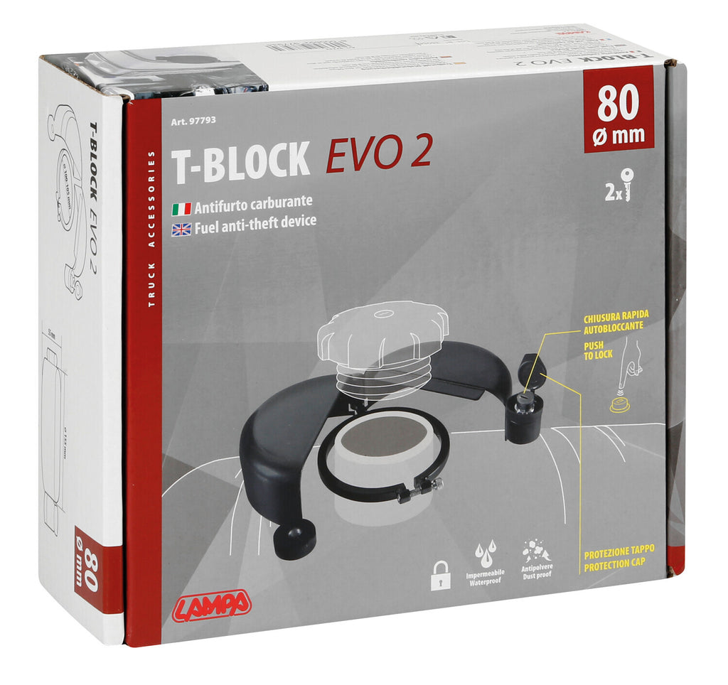 T-Block Evo 2 - Blindatura Antifurto per Tappo Carburante - Ø 80 mm