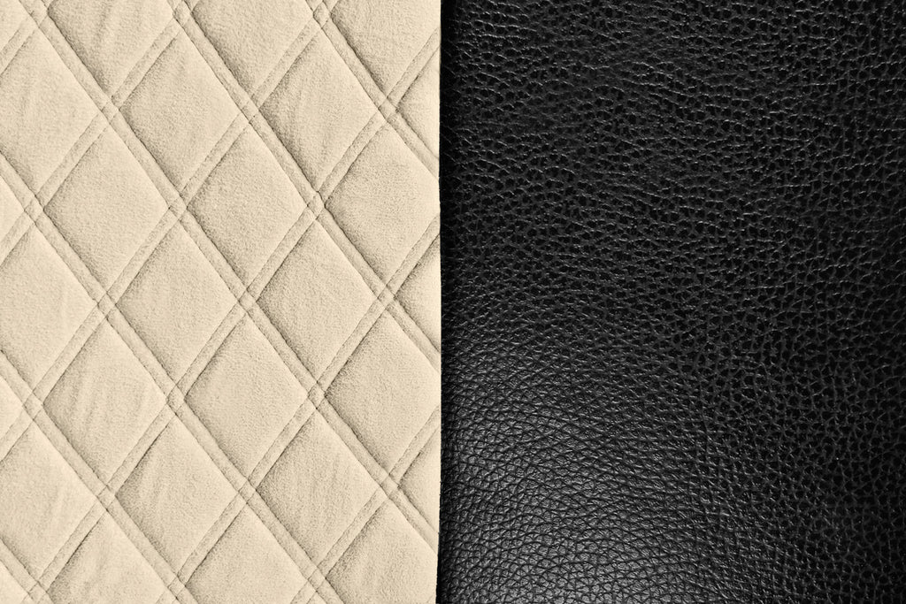 Mirian, coprisedile in Skeentex e suede trapuntato - Nero/Panna
