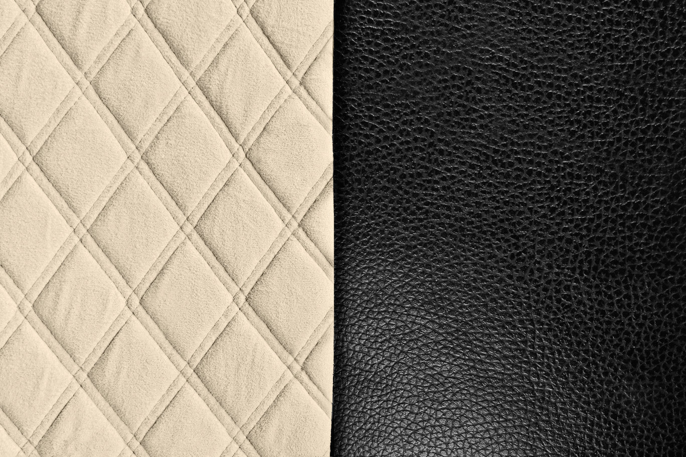 Mirian, coprisedile in Skeentex e suede trapuntato - Nero/Panna