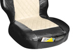 Mirian, coprisedile in Skeentex e suede trapuntato - Nero/Panna