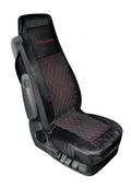 Mirian, coprisedile in Skeentex e suede trapuntato - Nero/Rosso