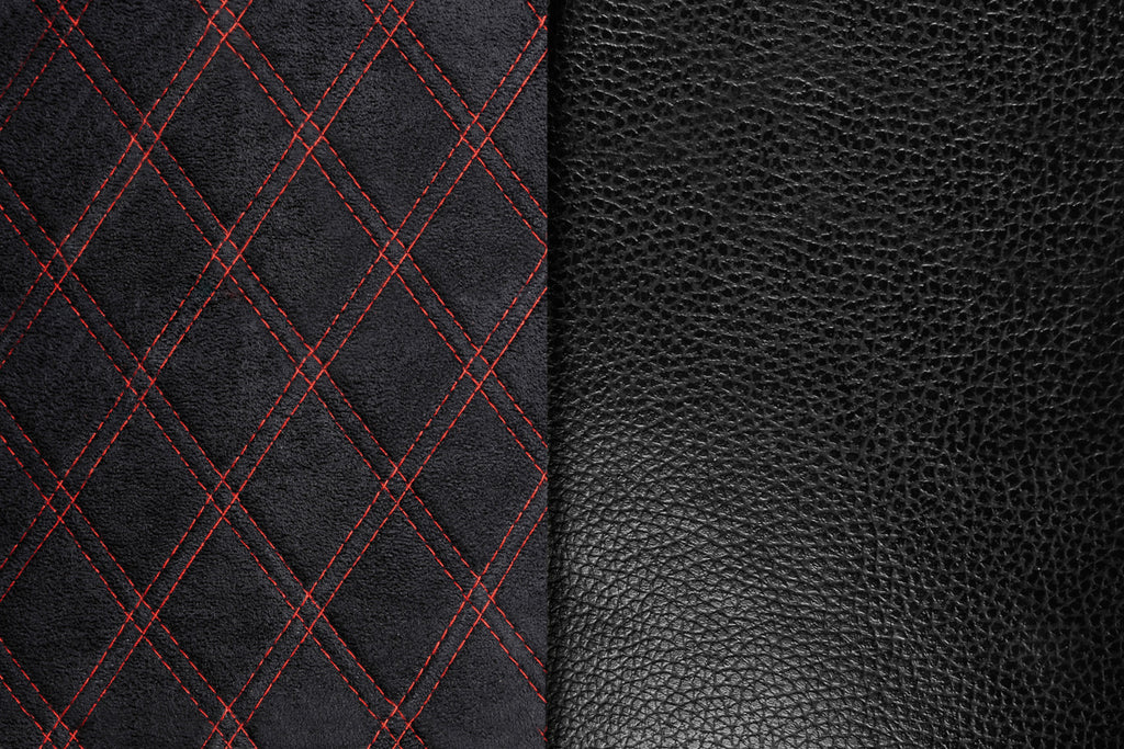 Mirian, coprisedile in Skeentex e suede trapuntato - Nero/Rosso