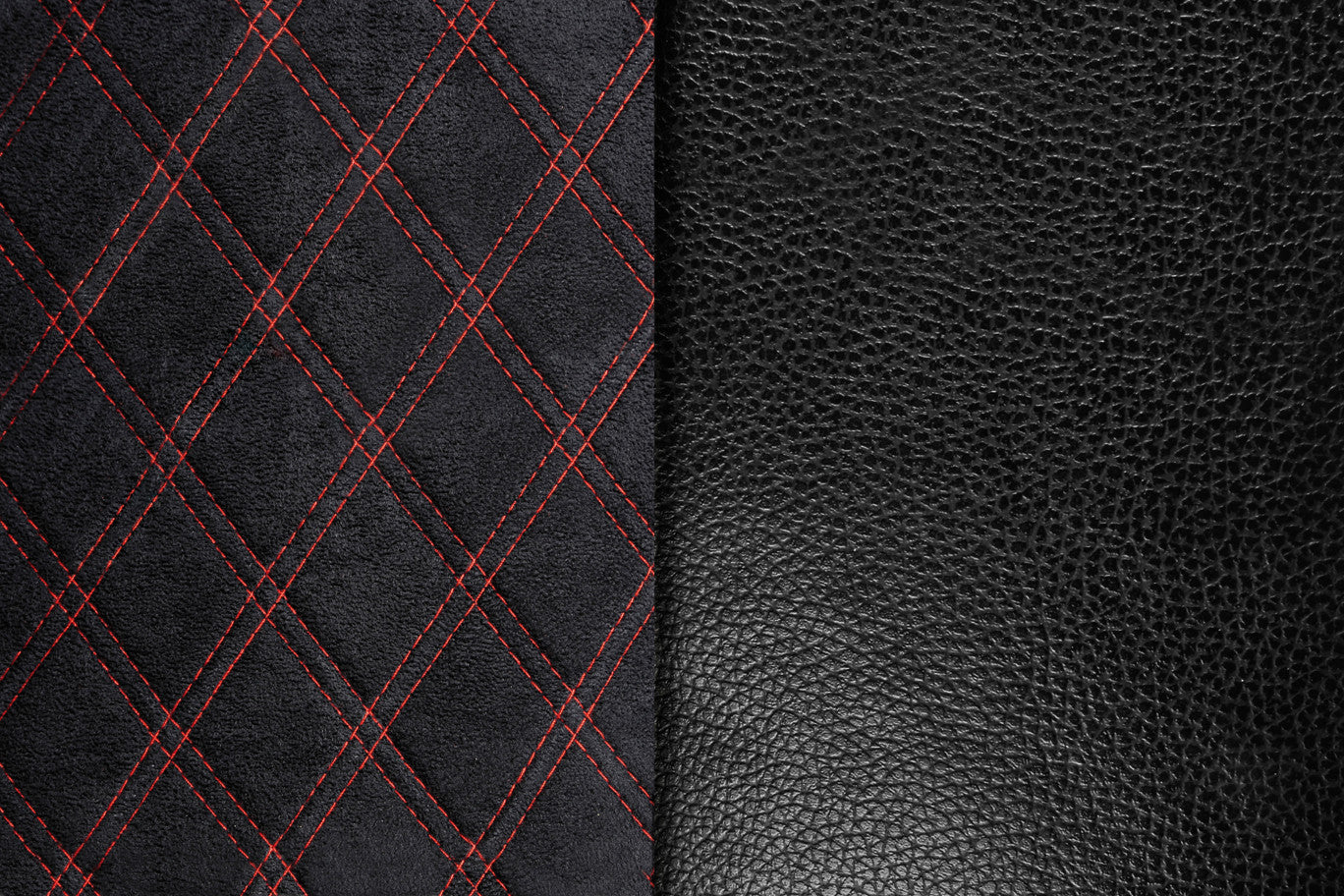 Mirian, coprisedile in Skeentex e suede trapuntato - Nero/Rosso