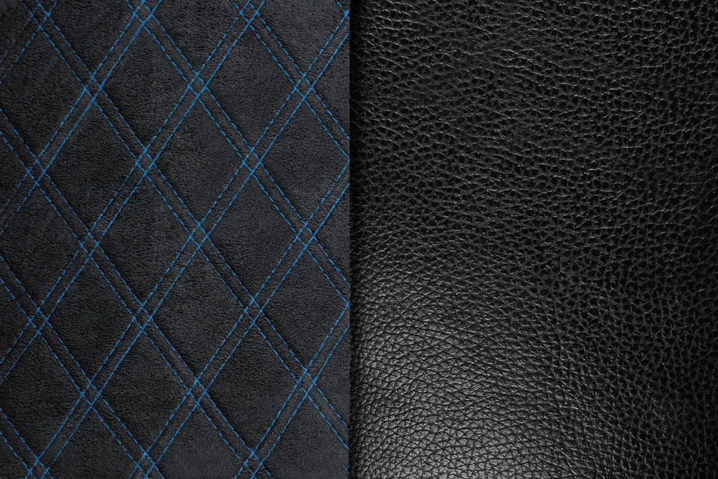 Mirian, coprisedile in Skeentex e suede trapuntato - Nero/Blu