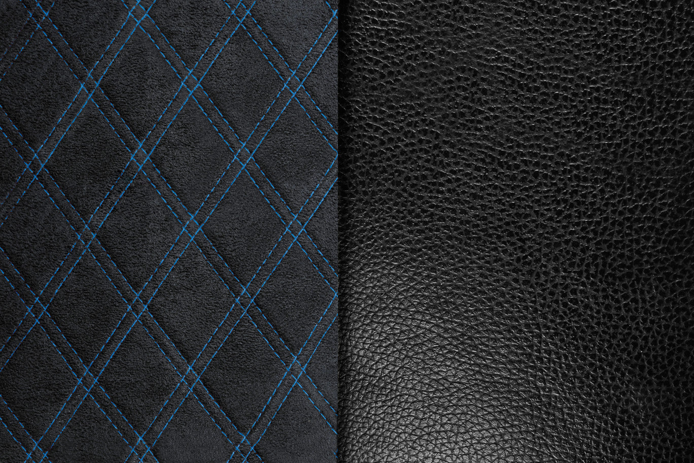Mirian, coprisedile in Skeentex e suede trapuntato - Nero/Blu