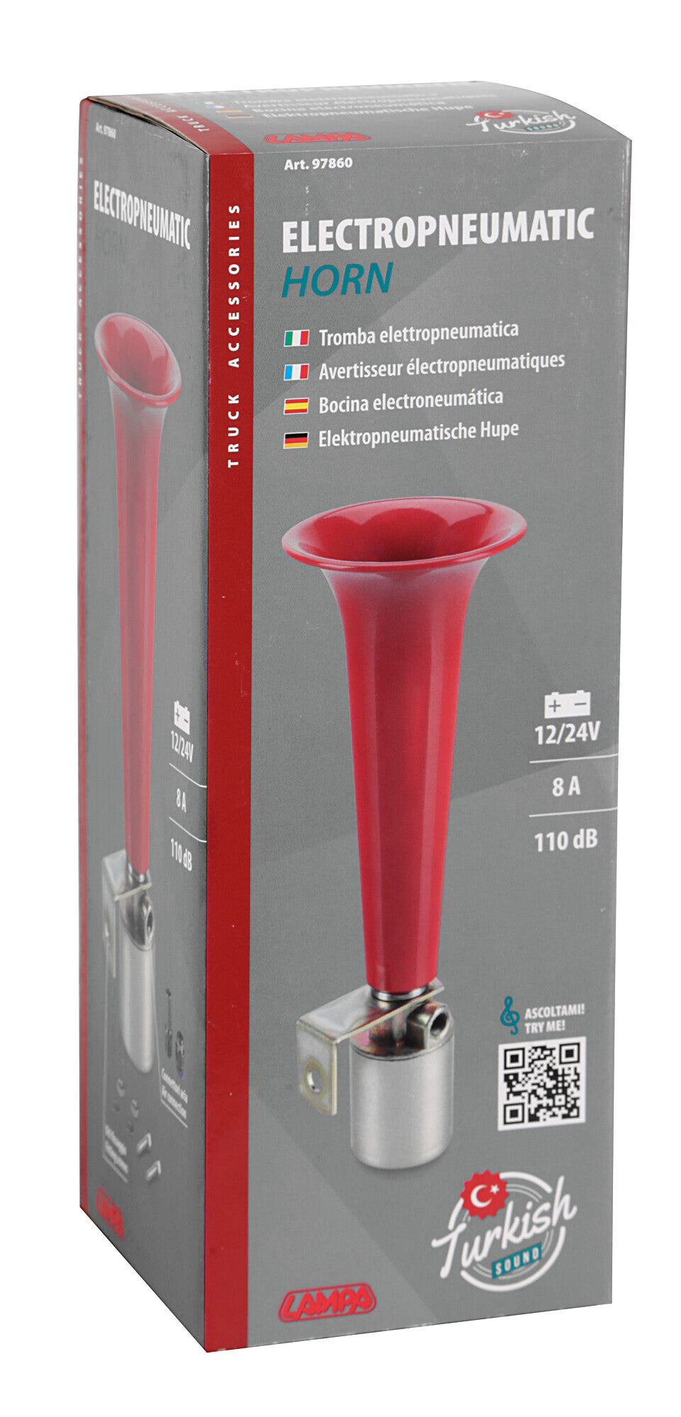 Tromba elettropneumatica 12/24V, 8A