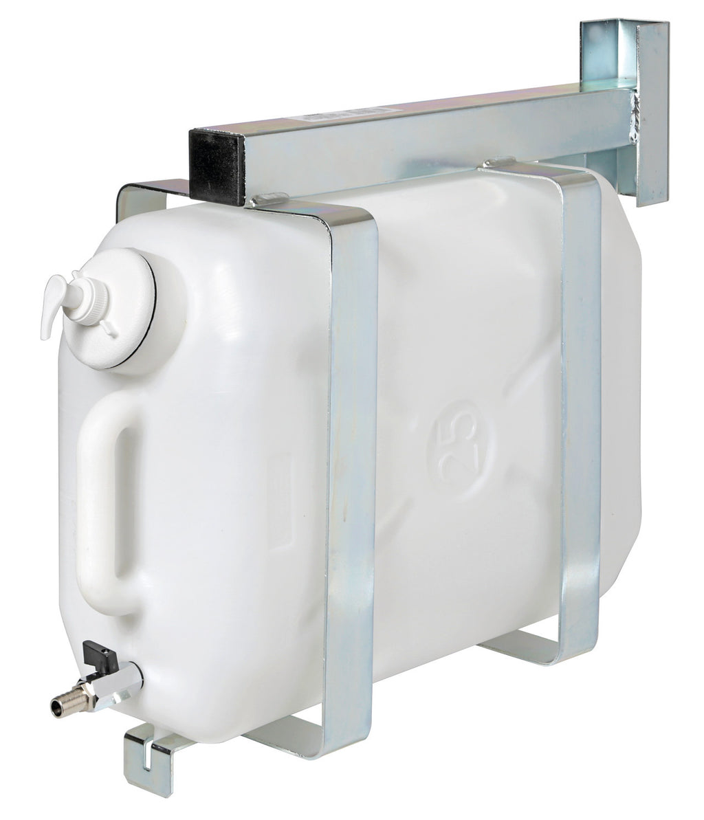 Tanica in plastica, con rubinetto in metallo e dispenser porta sapone - 25 L