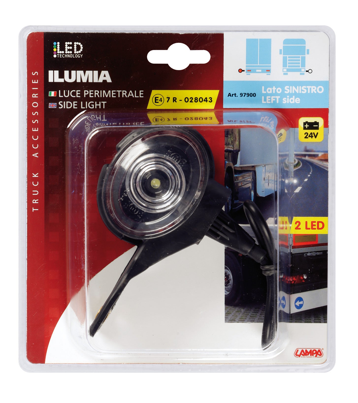 Ilumia, luce ingombro - 2 Led - 24V - Sinistra