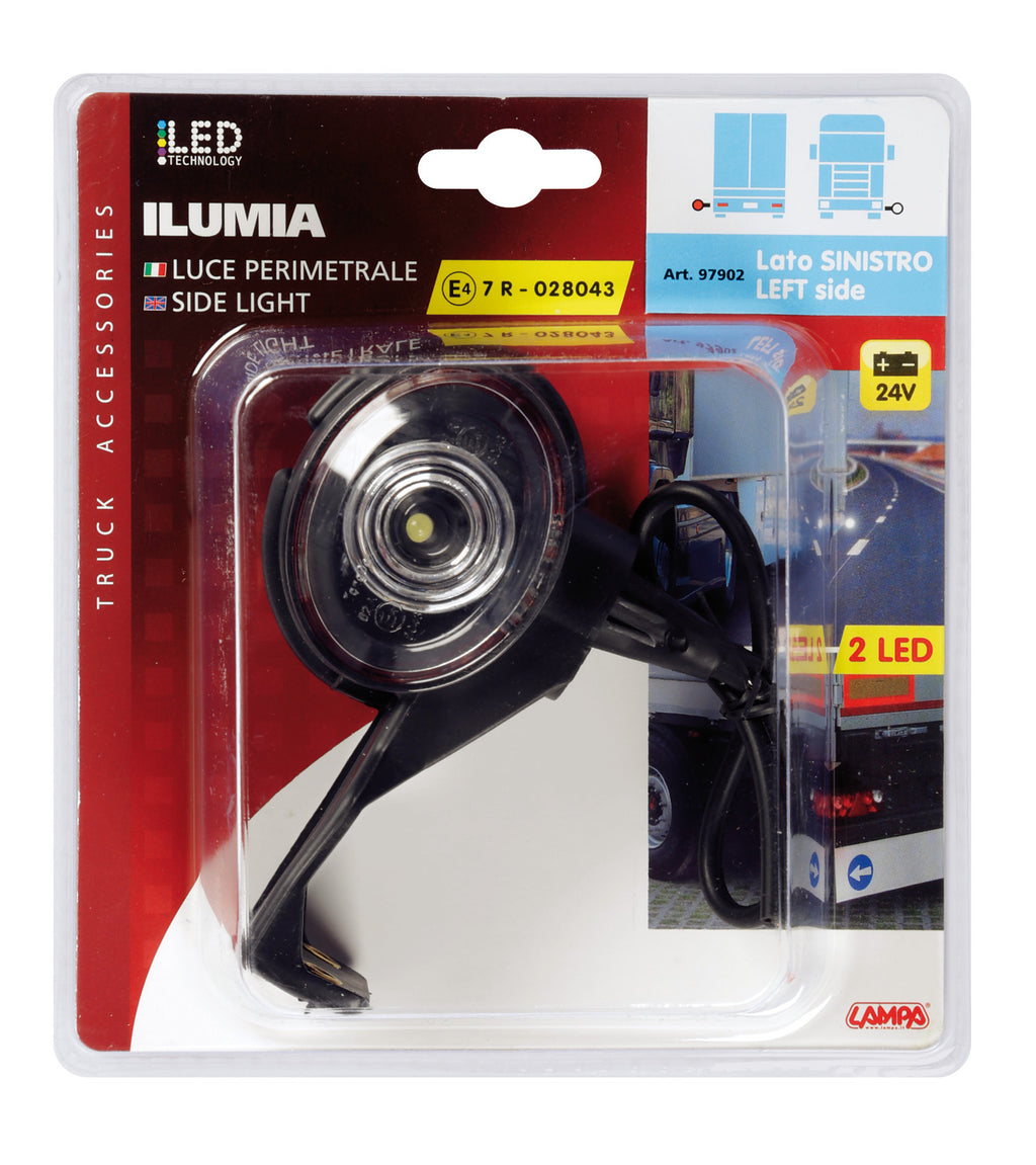 Ilumia, luce ingombro - 2 Led - 24V - Attacco L - Sinistra