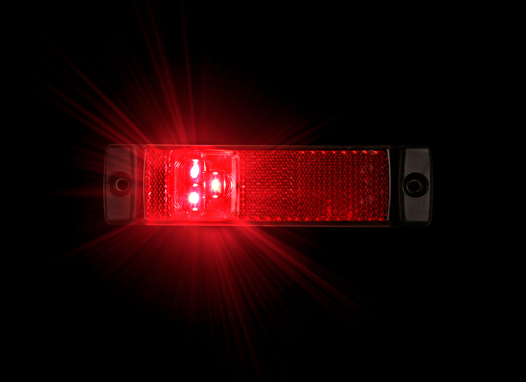 Luce ingombro con catarifrangente - 3 Led - 24V - Rosso