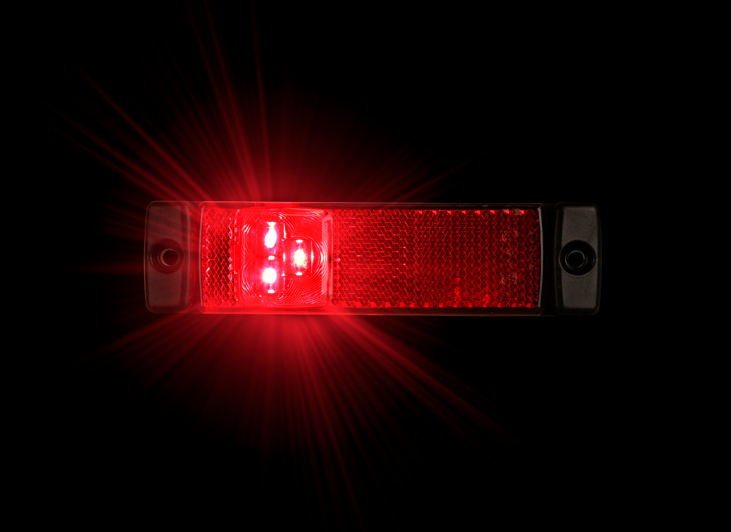 Luce ingombro con catarifrangente - 3 Led - 24V - Rosso