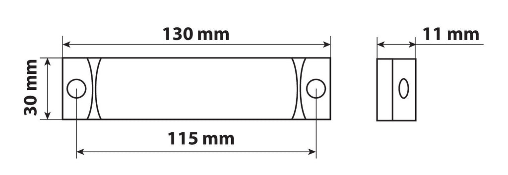 Luce ingombro con catarifrangente - 3 Led - 24V - Rosso