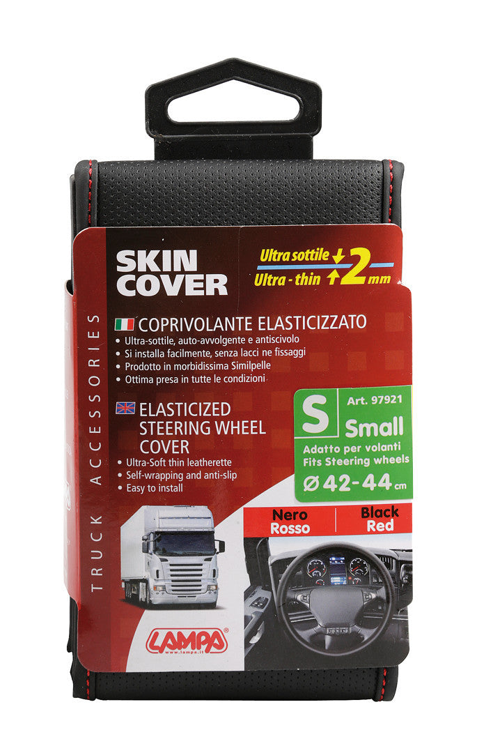 Skin-Cover, coprivolante elasticizzato in Skeentex - Nero/Rosso - S - Ø 42/44 cm