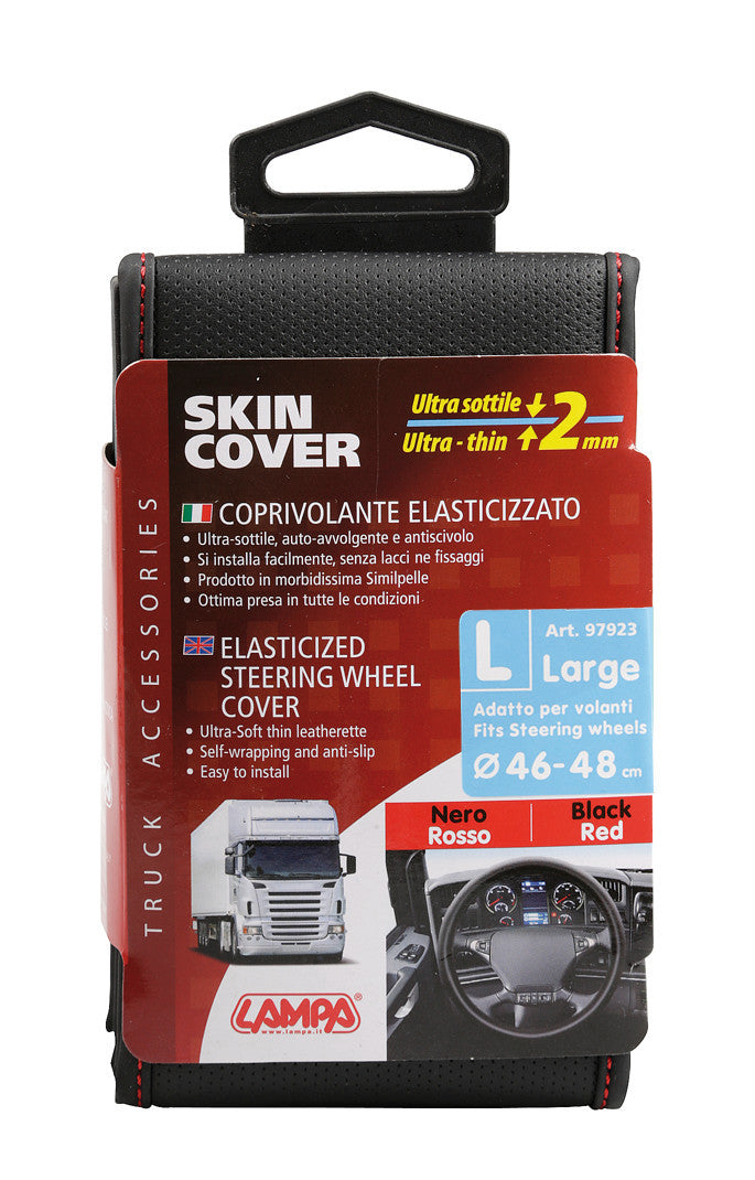 Skin-Cover, coprivolante elasticizzato in Skeentex - Nero/Rosso - L - Ø 46/48 cm