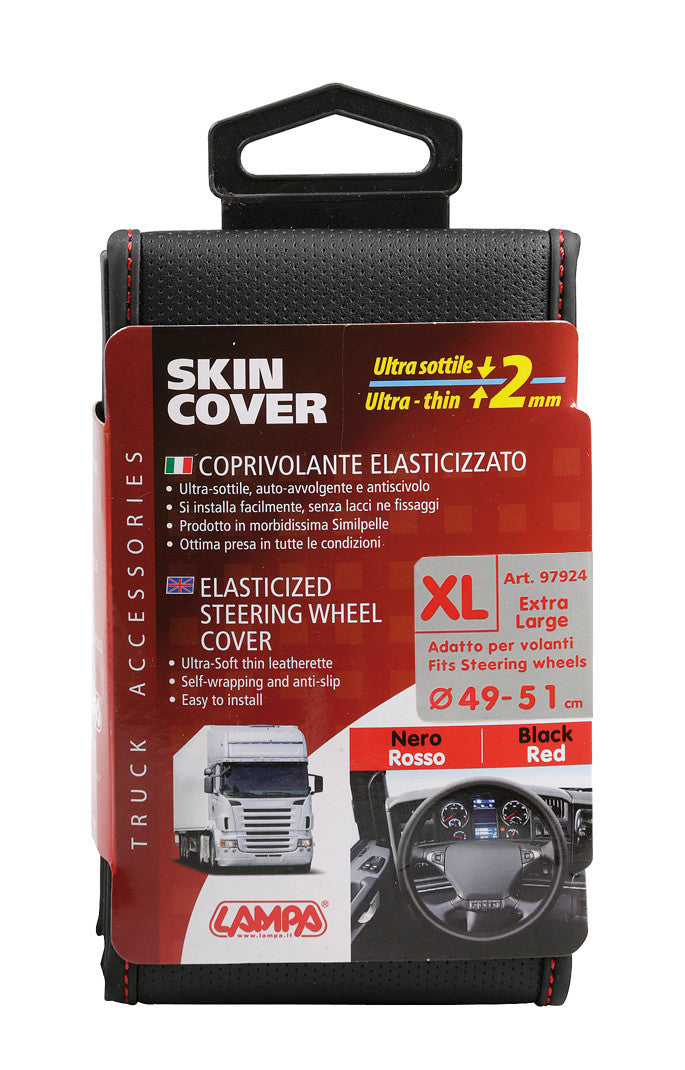 Skin-Cover, coprivolante elasticizzato in Skeentex - Nero/Rosso - XL - Ø 49/51 cm