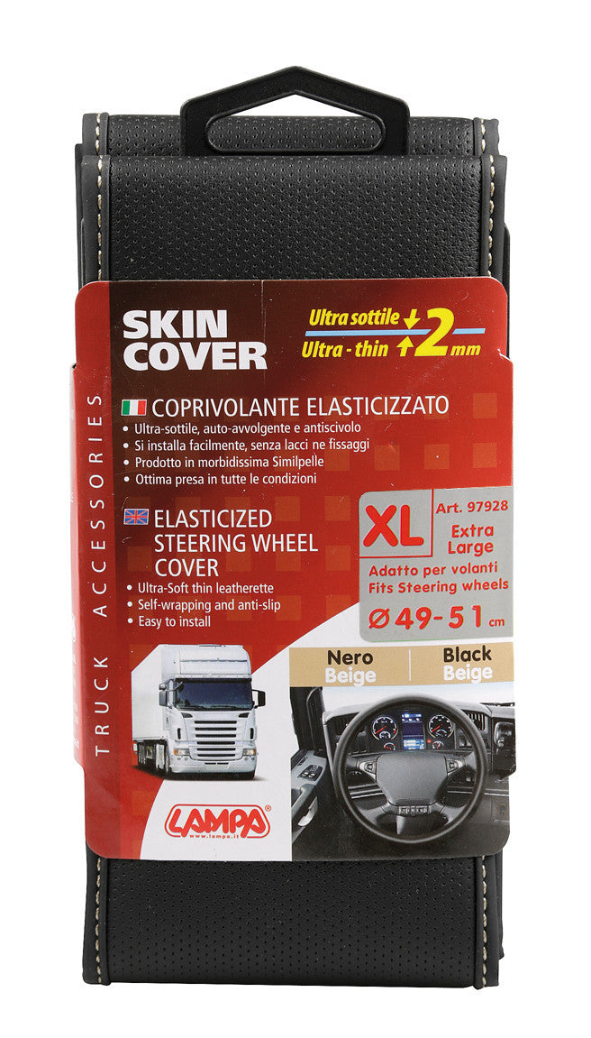 Skin-Cover, coprivolante elasticizzato in Skeentex - Nero/Beige - XL - Ø 49/51 cm