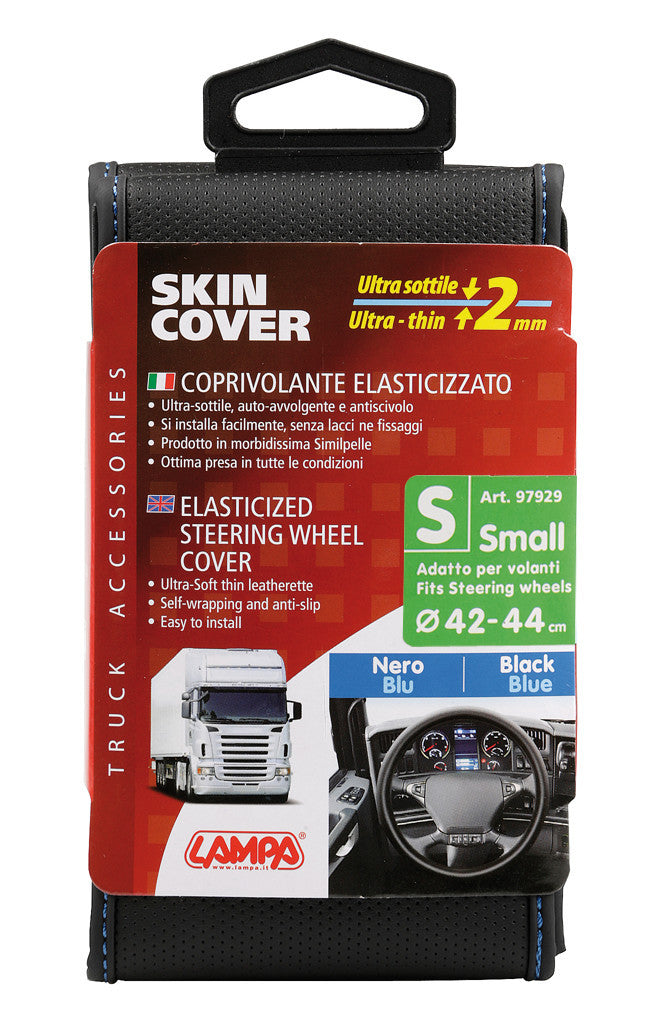 Skin-Cover, coprivolante elasticizzato in Skeentex - Nero/Blu - S - Ø 42/44 cm