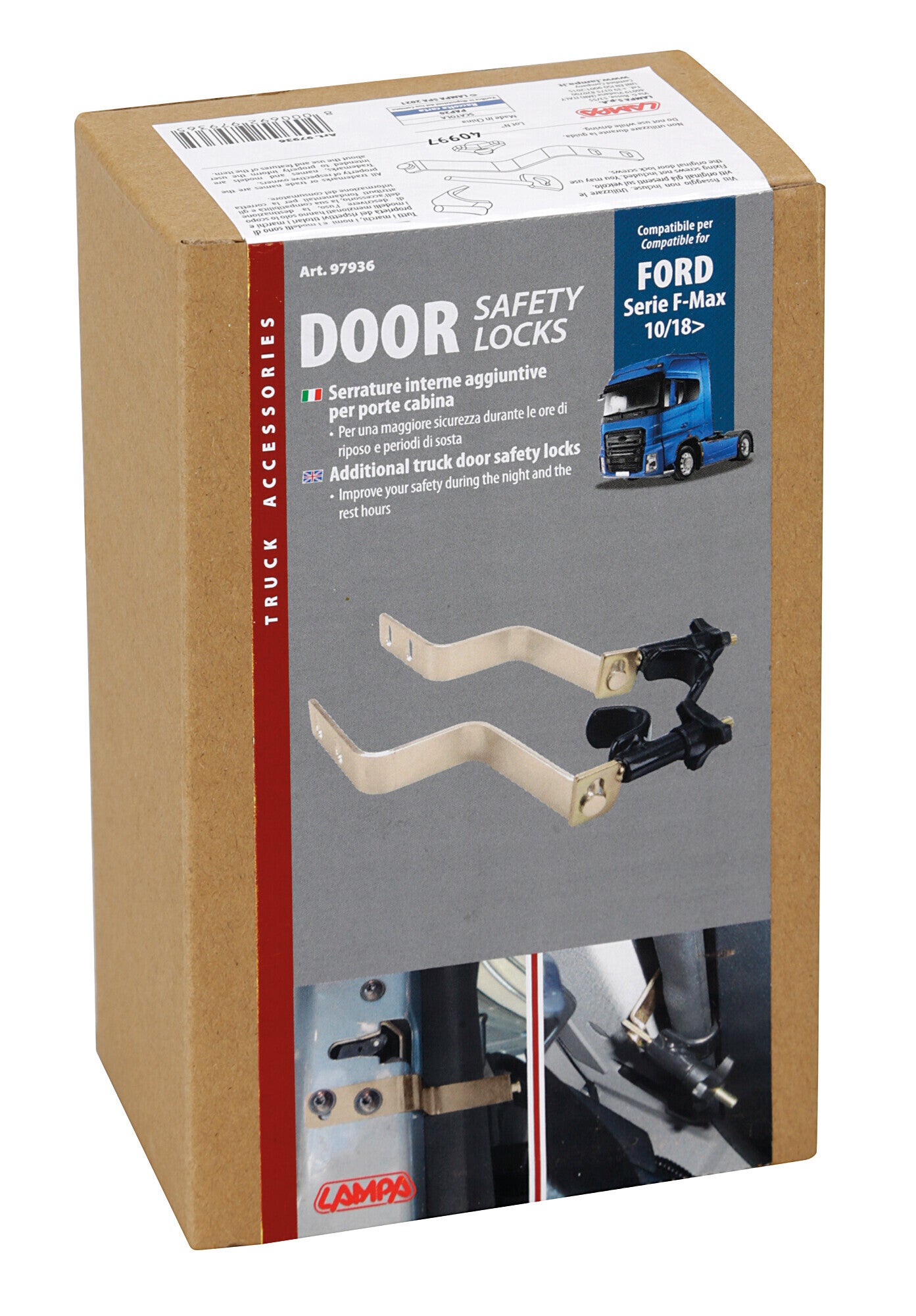 Serrature interne aggiuntive per cabina camion - compatibile per Ford F-Max (10/18>)
