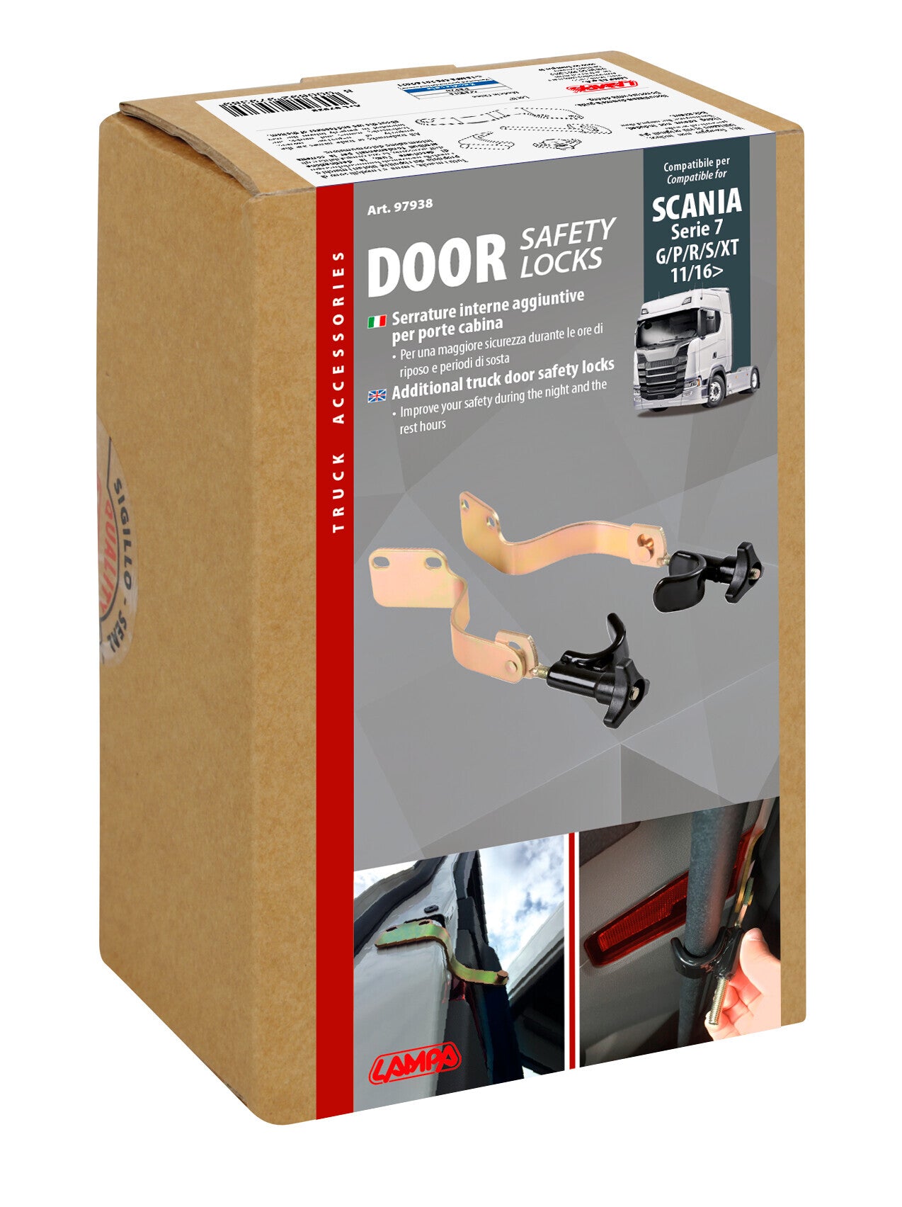 Serrature interne aggiuntive per cabina camion - compatibile per Scania R Serie 7 - New Generation (11/16>02/25) - Scania S Serie 7 - New Generation (11/16>) - Scania G Serie 7 - New Generation (01/18>) - Scania P Serie 7 - New Generation (01/18>) - Sc...
