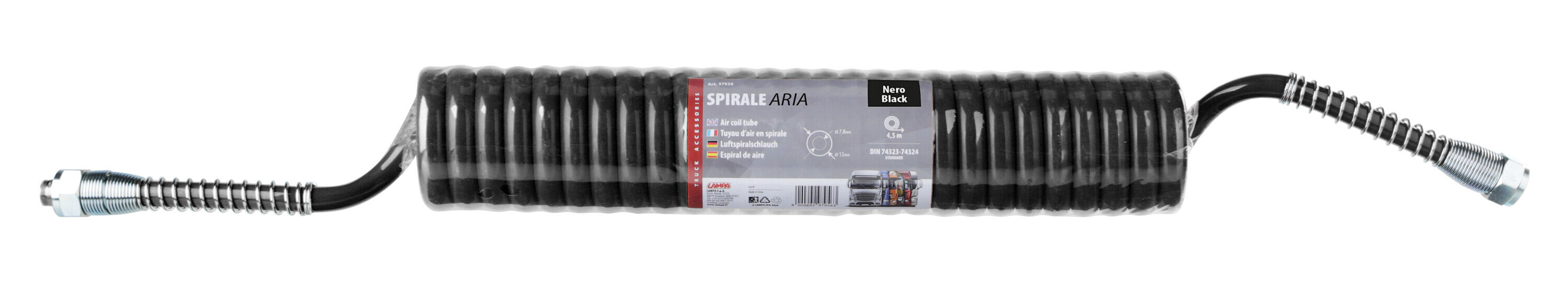 Tubo aria a spirale - Nero