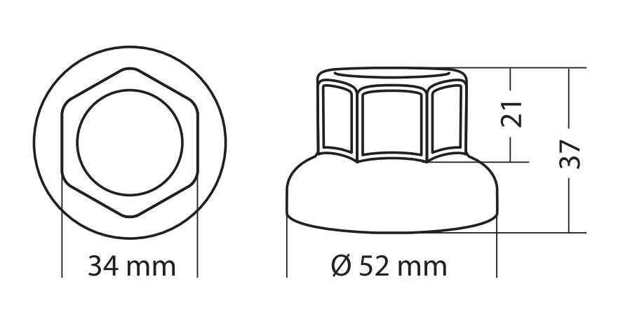 Boater, Set 10 copribulloni testa piatta in acciaio inox - Ø 32 mm - Cromo