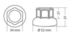 Boater, Set 10 copribulloni testa piatta in acciaio inox - Ø 33 mm - Cromo