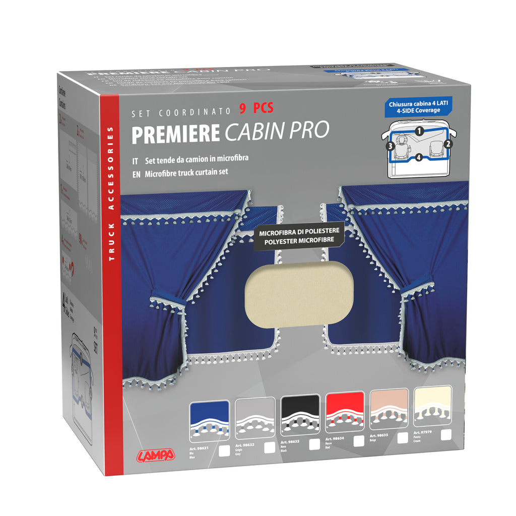 Premiere Pro-Cabin, set tende in microfibra per camion - Panna