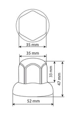 Dome, Set 10 copribulloni testa tonda in acciaio inox - Ø 32 mm - Cromo