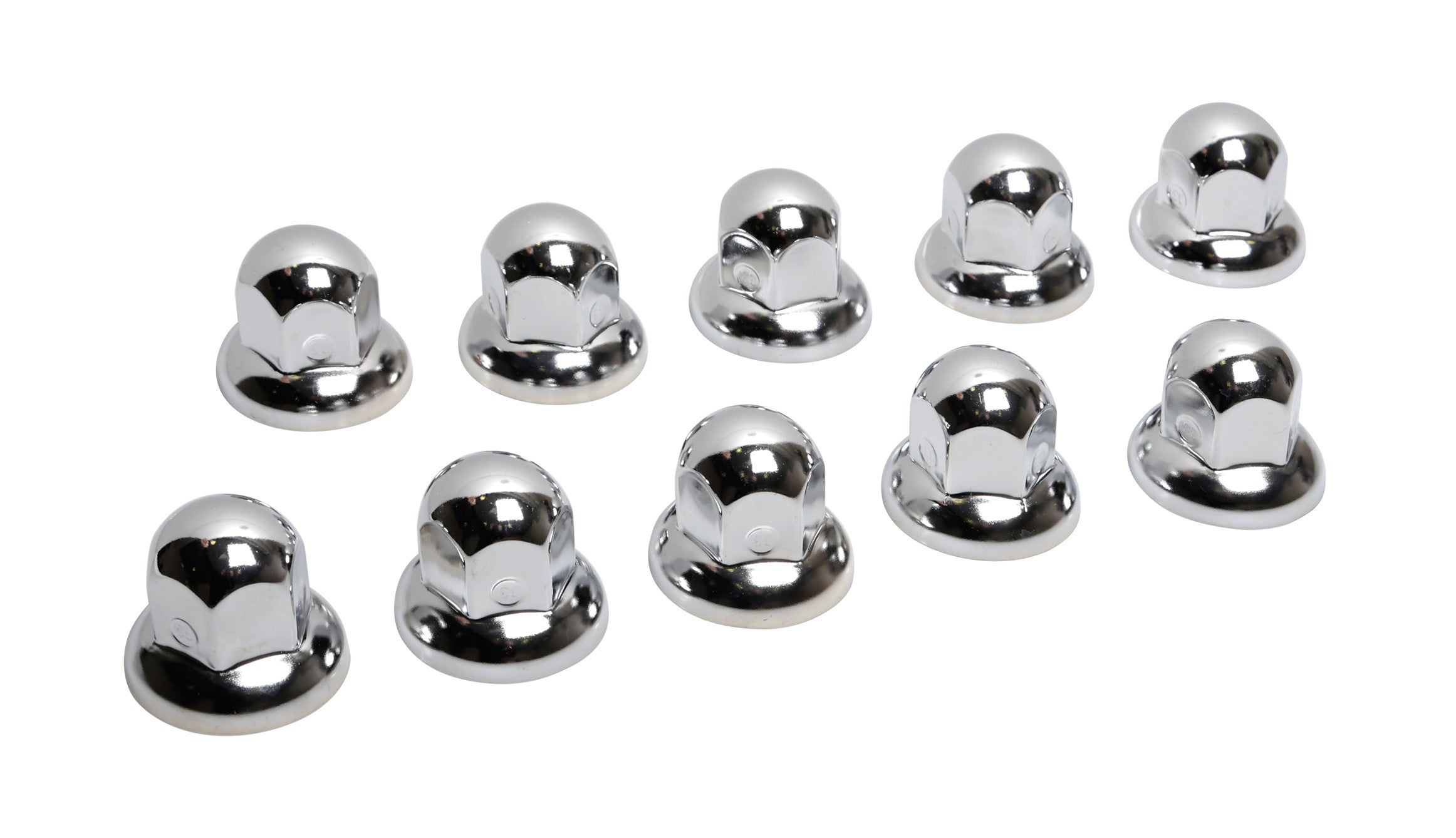 Dome, Set 10 copribulloni testa tonda in acciaio inox - Ø 32 mm - Cromo