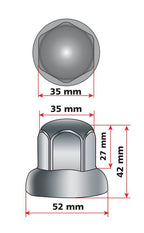 Dome, Set 10 copribulloni testa tonda in acciaio inox - Ø 33 mm - Cromo