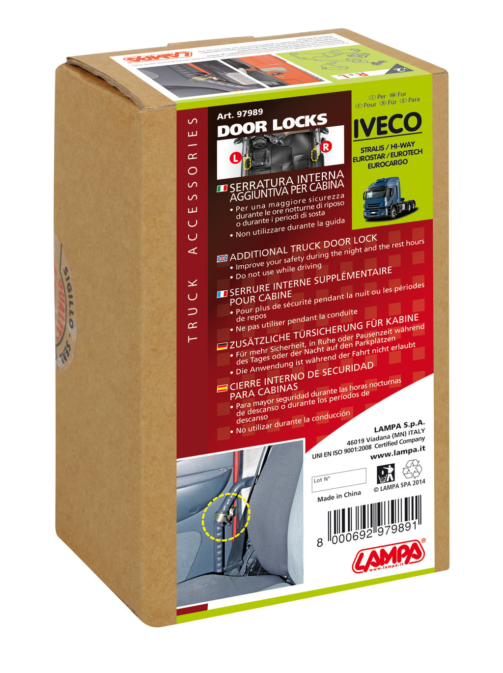 Serrature interne aggiuntive per cabina camion - compatibile per Iveco Eurocargo (10/91>) - Iveco Eurostar (04/92>09/04) - Iveco Eurotech (04/92>09/04) - Iveco Stralis (08/02>12/12) - Iveco Stralis (07/12>12/19) - Iveco Stralis Hi-Way (07/12>08/16) - I...