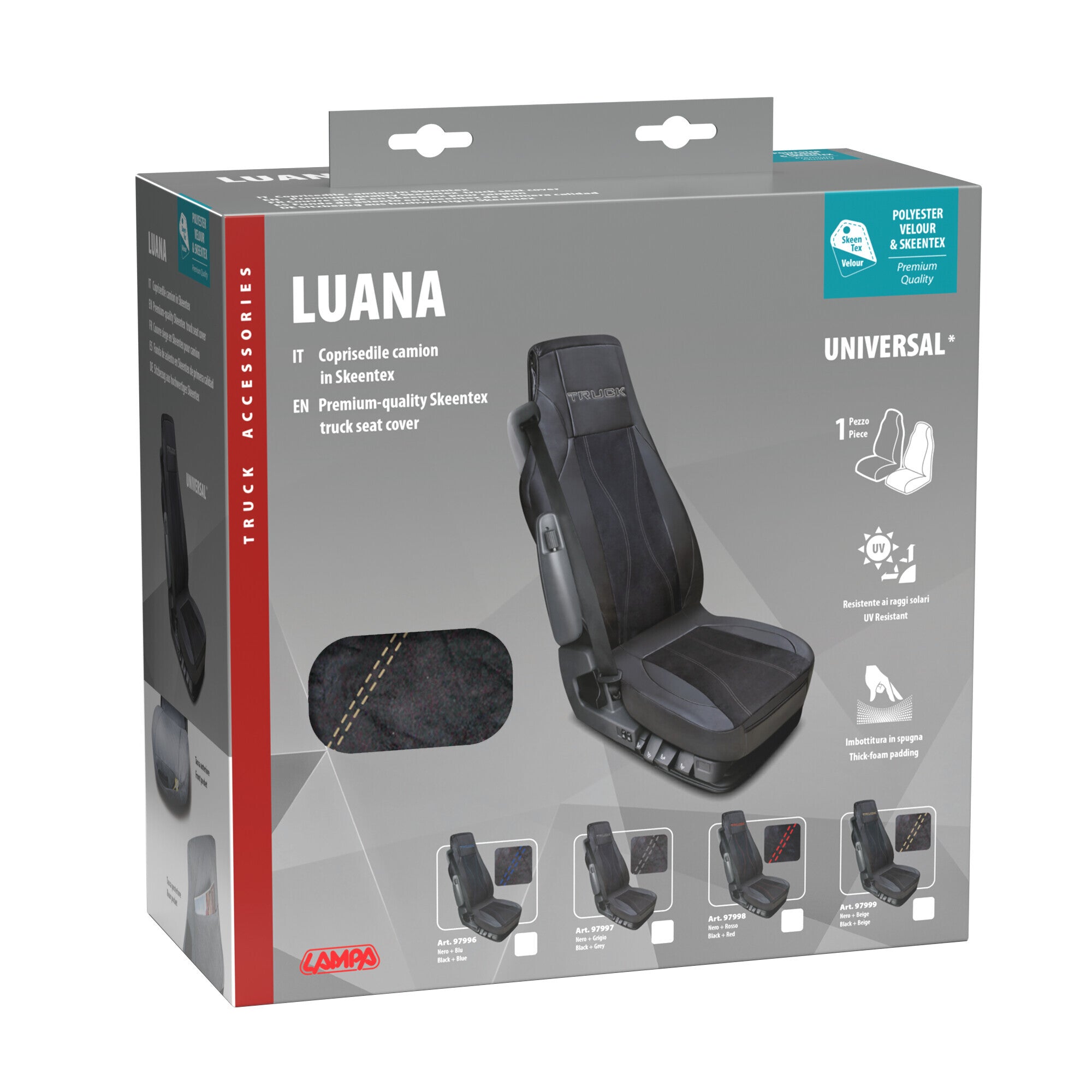 Luana, coprisedile in Skeentex per camion - Nero/Beige