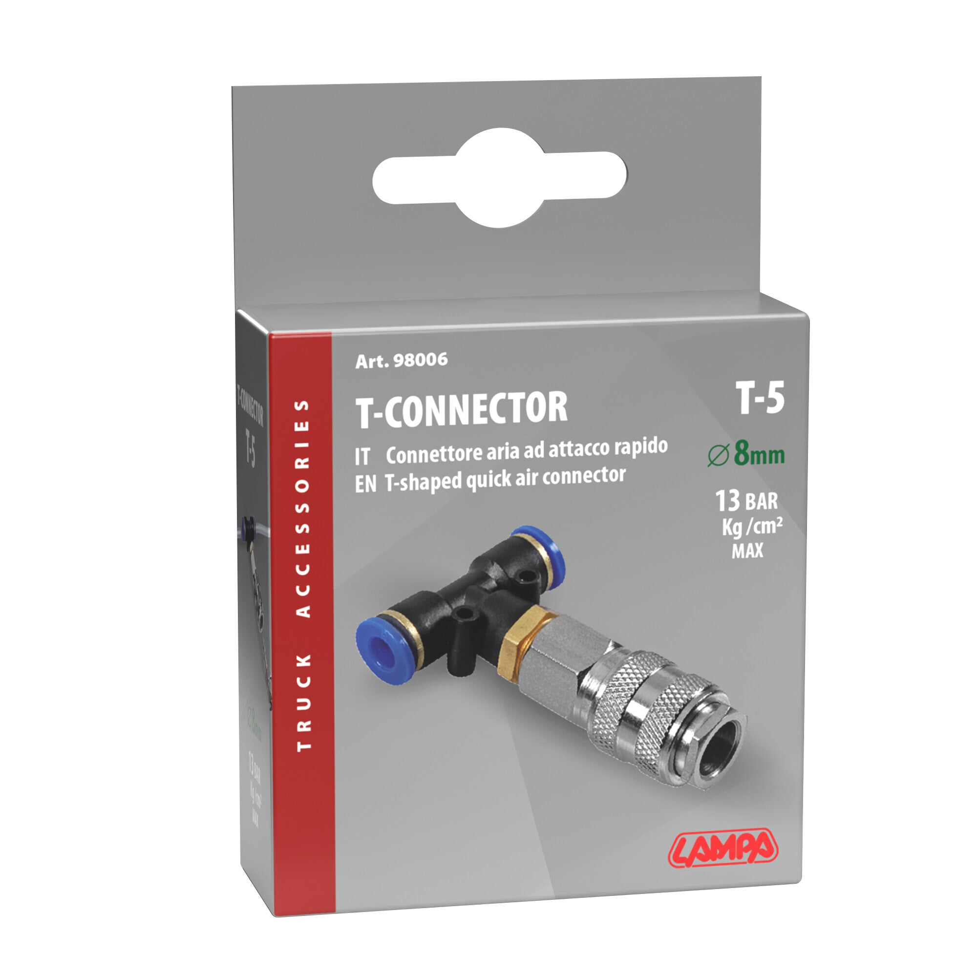 T-5, connettore aria ad attacco rapido, Ø 8 mm