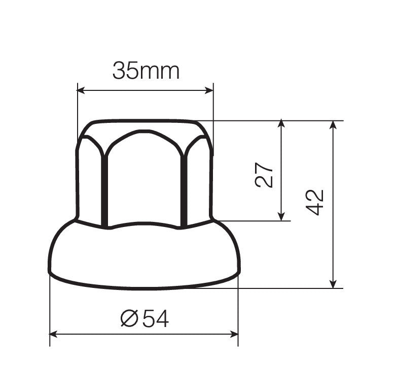 American, Set 40 copribulloni testa piatta in acciaio inox - Ø 33 mm