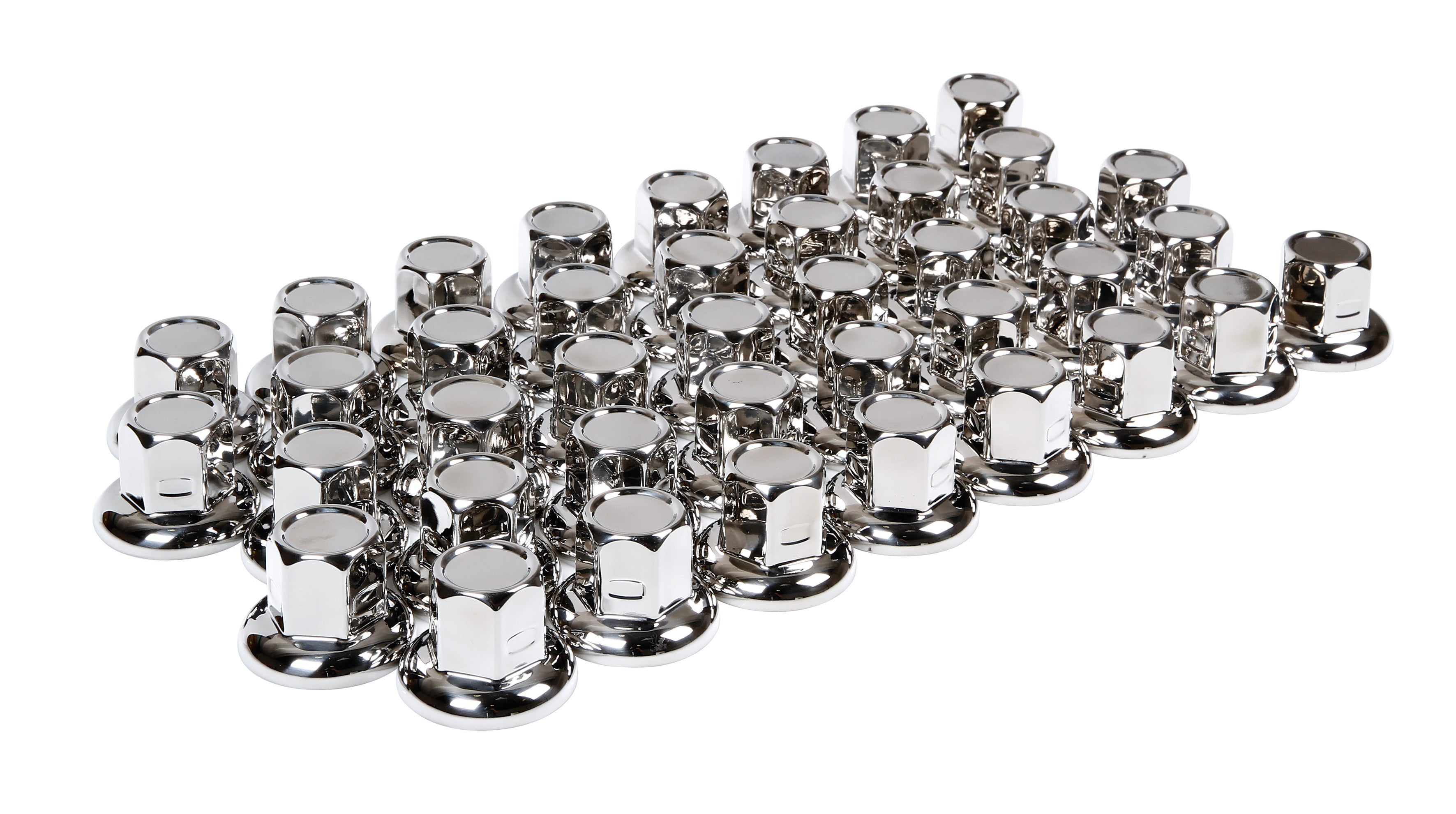 American, Set 40 copribulloni testa piatta in acciaio inox - Ø 32 mm - Cromo