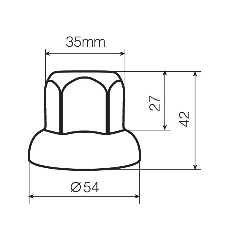 American, Set 40 copribulloni testa piatta in acciaio inox - Ø 33 mm - Cromo
