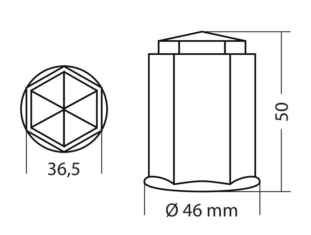 Set 10 copribulloni in ABS - Ø 33 mm - Cromo