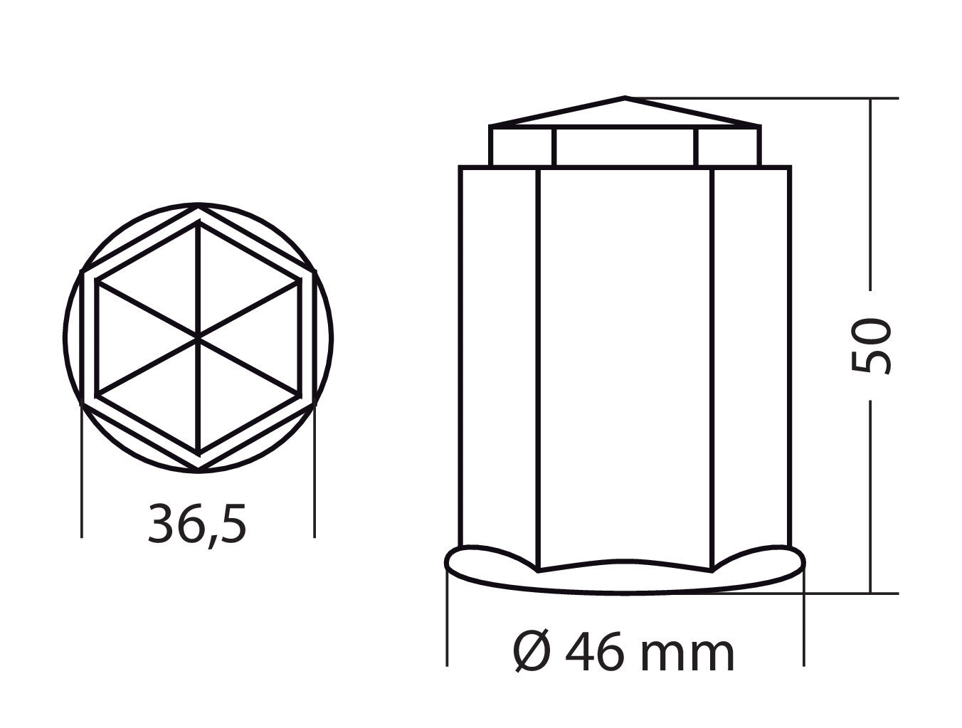 Set 10 copribulloni in ABS - Ø 33 mm - Cromo
