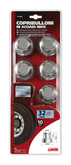 American, Set 10 copribulloni testa piatta in acciaio inox - Ø 32 mm
