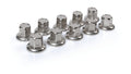 American, Set 10 copribulloni testa piatta in acciaio inox - Ø 32 mm