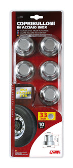 American, Set 10 copribulloni testa piatta in acciaio inox - Ø 33 mm